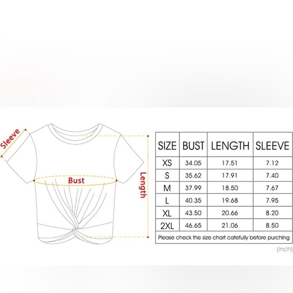 JINKESI Casual Short Sleeve Blouse Round Neck Crop Twist Front Tee T-Shirt - Picture 5 of 7